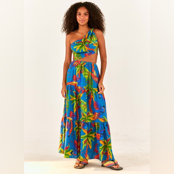 Farm Rio Sunny Day One Shoulder Maxi Dress - Picture 7 of 11